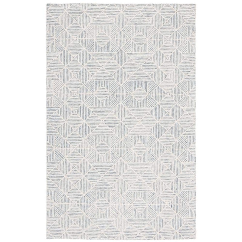 SAFAVIEH Abstract Gray/Ivory 5 ft. x 8 ft. Diamond Geometric Area Rug ABT763F-5