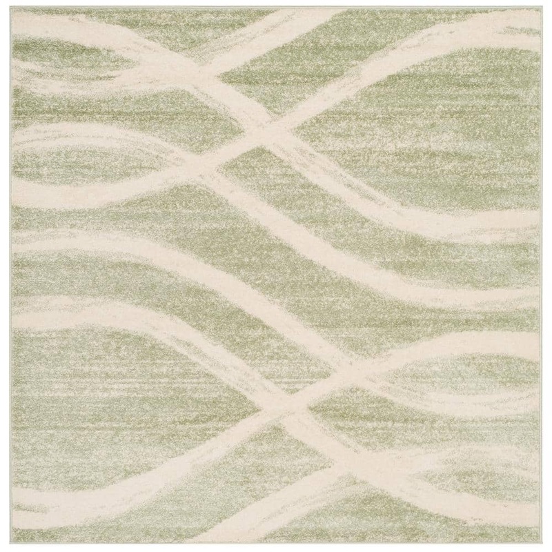 SAFAVIEH Adirondack Sage/Cream 4 ft. x 4 ft. Square Striped Area Rug ADR125X-4SQ