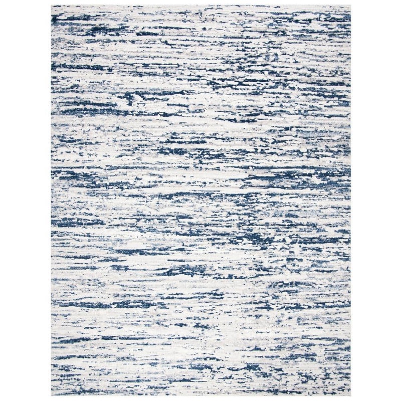SAFAVIEH Amelia Gray/Navy 9 ft. x 12 ft. Abstract Striped Area Rug ALA768B-9