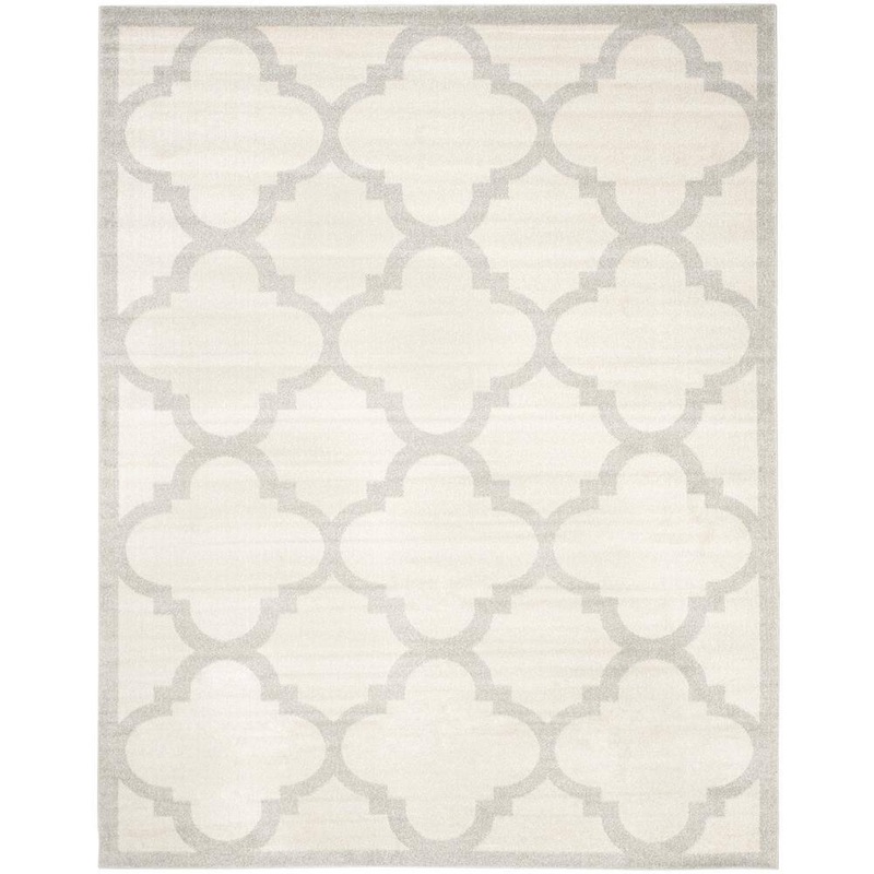 SAFAVIEH Amherst Beige/Light Gray 10 ft. x 14 ft. Border Trellis Area Rug AMT423E-10