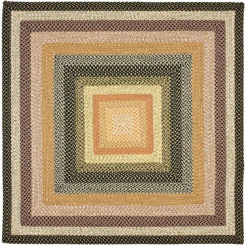 SAFAVIEH Braided Blue/Multi 5 ft. x 5 ft. Border Interlaced Square Area Rug BRD308A-5SQ