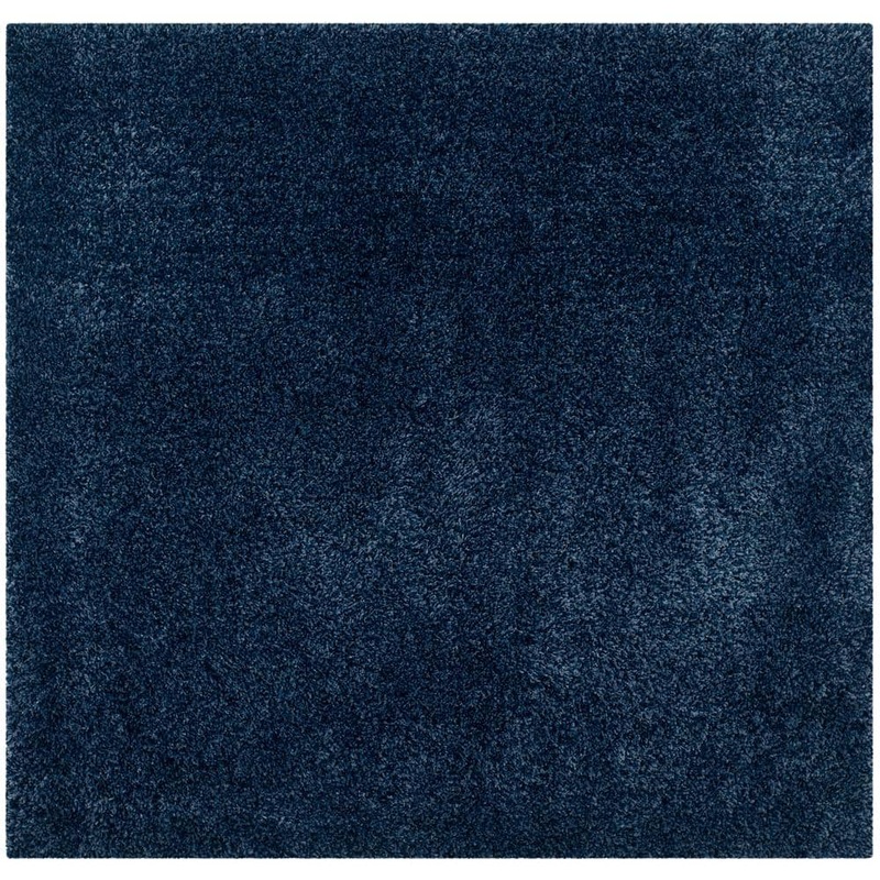 SAFAVIEH California Shag Navy 7 ft. x 7 ft. Square Solid Area Rug SG151-7070-7SQ