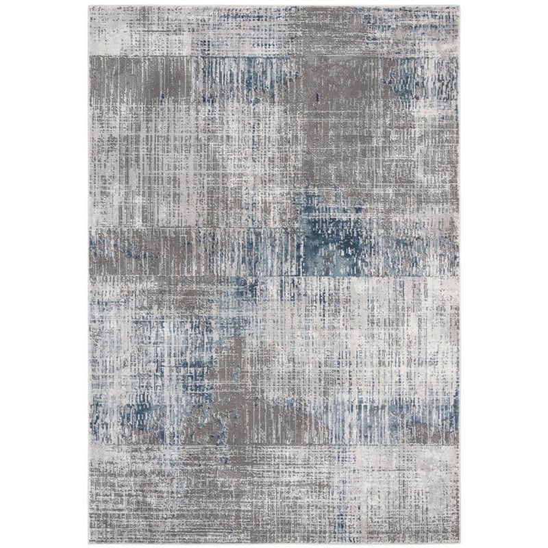 SAFAVIEH Craft Gray/Blue 5 ft. x 8 ft. Plaid Abstract Area Rug CFT874F-5