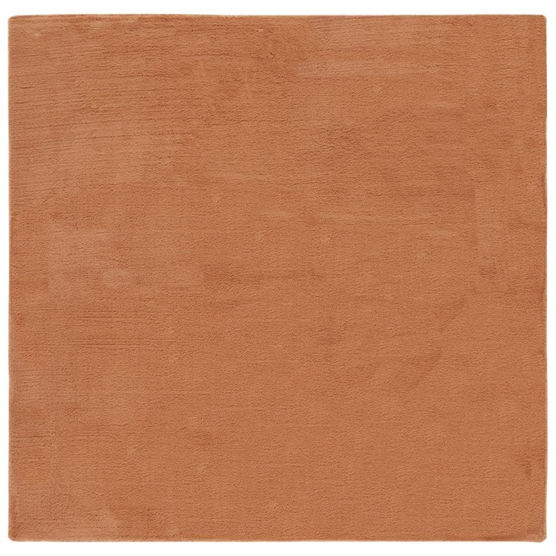 SAFAVIEH Faux Rabbit Fur Brown 6 ft. x 6 ft. Machine Washable High Low Brown Square Area Rug FRF500T-6SQ