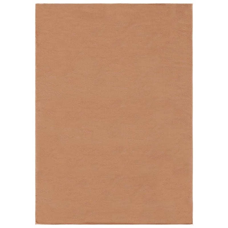 SAFAVIEH Faux Rabbit Fur Tan 5 ft. x 7 ft. Solid Flokati Area Rug FRF976T-57