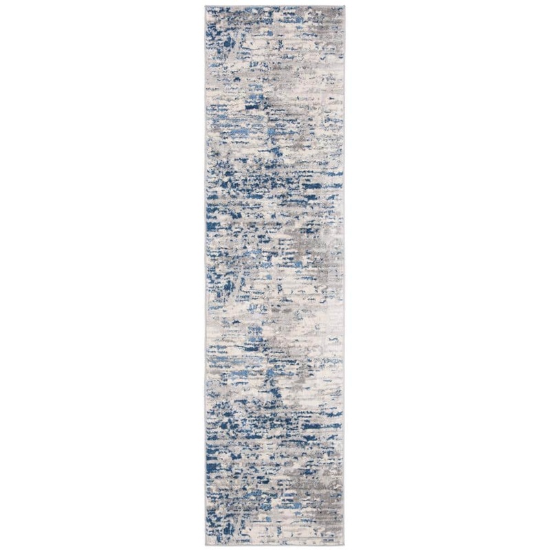 SAFAVIEH Jasper Ivory/Blue 2 ft. x 10 ft. Geometric Runner Rug JSP107B-210