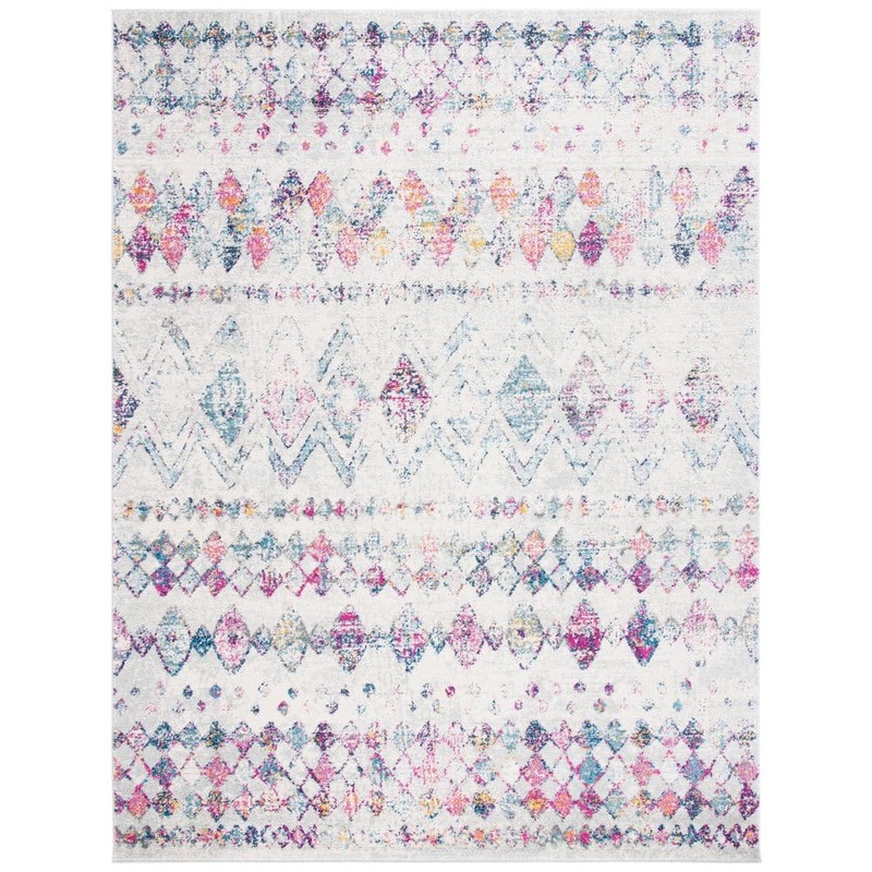 SAFAVIEH Madison Grey/Purple 10 ft. x 14 ft. Geometric Floral Area Rug MAD798J-10