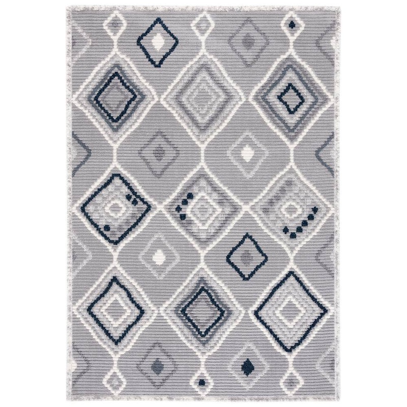 SAFAVIEH Marrakesh Gray/Light Gray 5 ft. x 8 ft. Geometric Striped Area Rug MRK608F-5