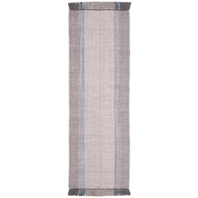 SAFAVIEH Montauk Blue/Gray 2 ft. x 10 ft. Striped Border Gradient Runner Rug MTK301M-210