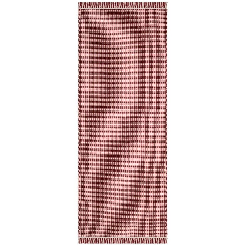 SAFAVIEH Montauk Ivory/Red 2 ft. x 14 ft. Multi-Striped Solid Color Runner Rug MTK340C-214