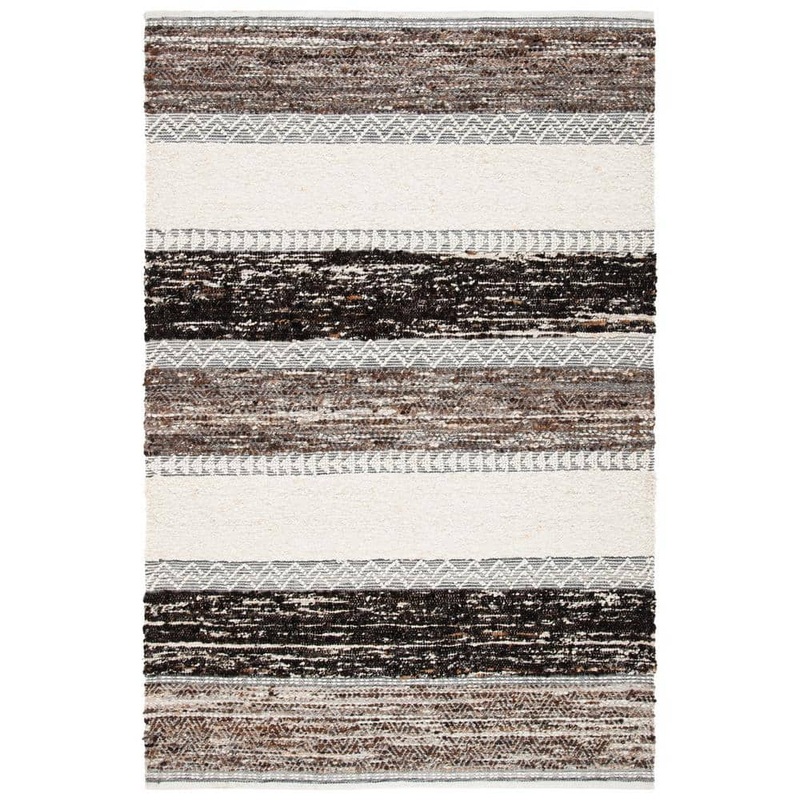 SAFAVIEH Natura Brown/Ivory 6 ft. x 9 ft. Chevron Striped Area Rug NAT326T-6