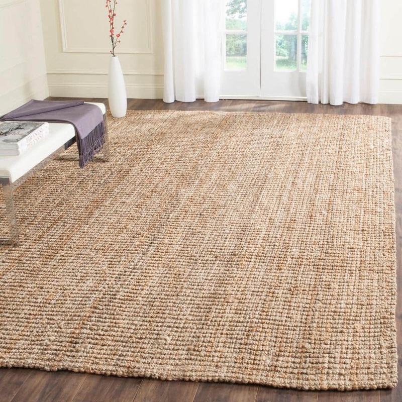 SAFAVIEH Natural Fiber Beige 10 ft. x 10 ft. Square Solid Area Rug NF447A-10SQ