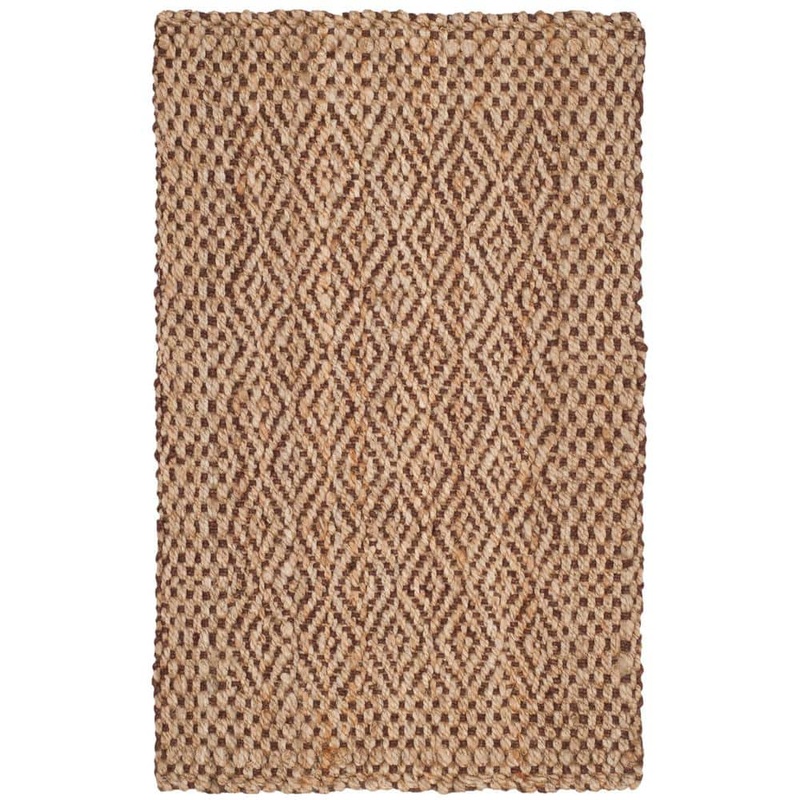 SAFAVIEH Natural Fiber Beige/Brown Doormat 3 ft. x 5 ft. Border Area Rug NF183A-3