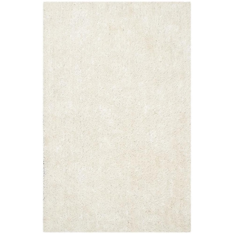 SAFAVIEH New Orleans Shag Off White 6 ft. x 9 ft. Solid Area Rug SG531-1111-6