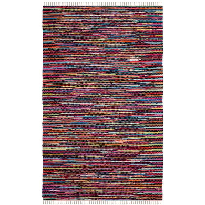 SAFAVIEH Rag Rug Multi 6 ft. x 9 ft. Striped Area Rug RAR128G-6