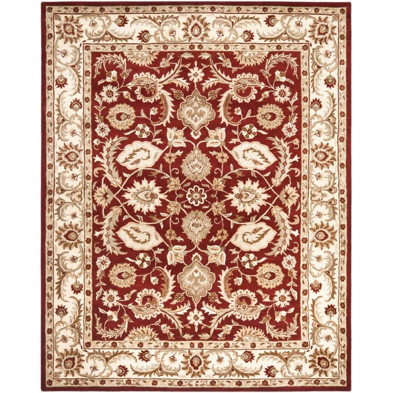 SAFAVIEH Royalty Red/Ivory 8 ft. x 10 ft. Border Area Rug ROY244B-8