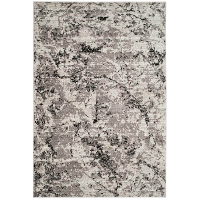 SAFAVIEH Skyler Gray/Ivory 4 ft. x 6 ft. Abstract Area Rug SKY186K-4