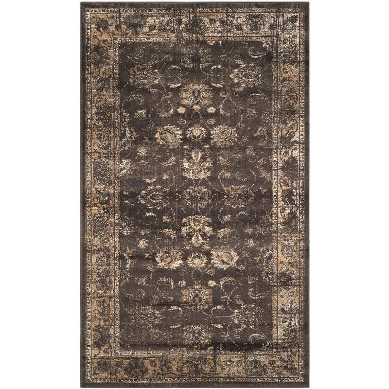 SAFAVIEH Vintage Soft Anthracite Doormat 3 ft. x 4 ft. Border Area Rug VTG117-330-24