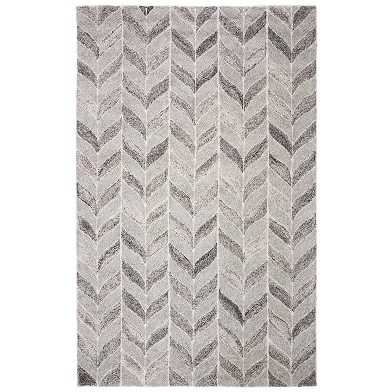 SAFAVIEH Abstract Gray 8 ft. x 10 ft. Chevron Geometric Area Rug ABT636F-8