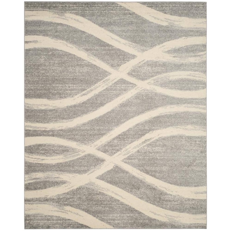 SAFAVIEH Adirondack Gray/Cream 9 ft. x 12 ft. Striped Area Rug ADR125B-9