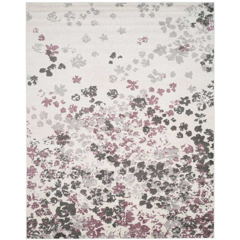 SAFAVIEH Adirondack Ivory/Purple 9 ft. x 12 ft. Floral Speckled Area Rug ADR115L-9