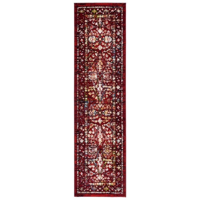 SAFAVIEH Amsterdam Red 2 ft. x 8 ft. Border Runner Rug AMS177Q-28