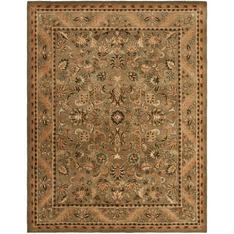 SAFAVIEH Antiquity Olive/Gold 8 ft. x 10 ft. Border Area Rug AT52A-8