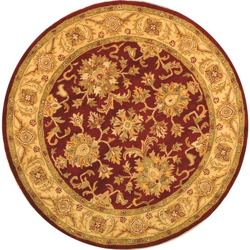 SAFAVIEH Antiquity Red/Gold 4 ft. x 4 ft. Round Border Area Rug AT312C-4R