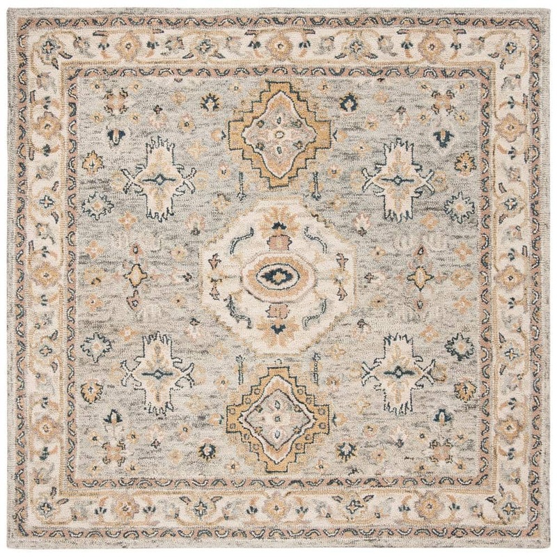 SAFAVIEH Aspen Moss/Ivory 9 ft. x 9 ft. Border Square Area Rug APN601W-9SQ