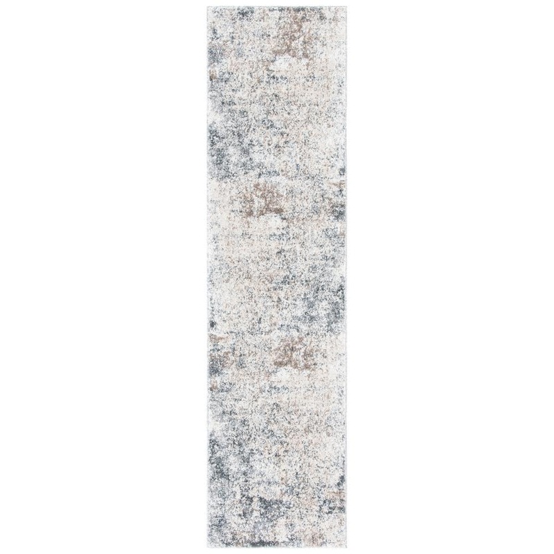 SAFAVIEH Aston Ivory/Gray 2 ft. x 6 ft. Distressed Abstract Runner Rug ASN705A-26