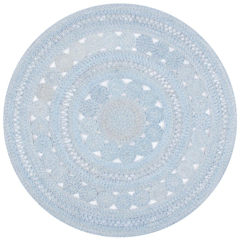 SAFAVIEH Cape Cod Blue 4 ft. x 4 ft. Braided Circle Round Area Rug CAP222M-4R