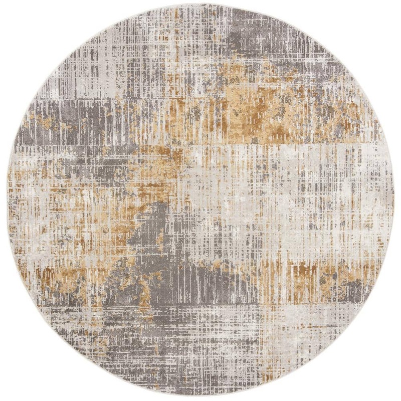 SAFAVIEH Craft Gray/Beige 4 ft. x 4 ft. Plaid Abstract Round Area Rug CFT874G-4R