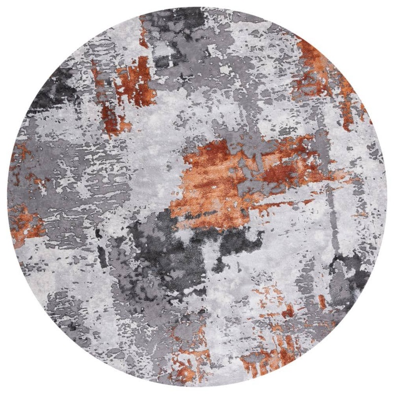 SAFAVIEH Craft Gray/Brown 7 ft. x 7 ft. Gradient Abstract Round Area Rug CFT820P-7R