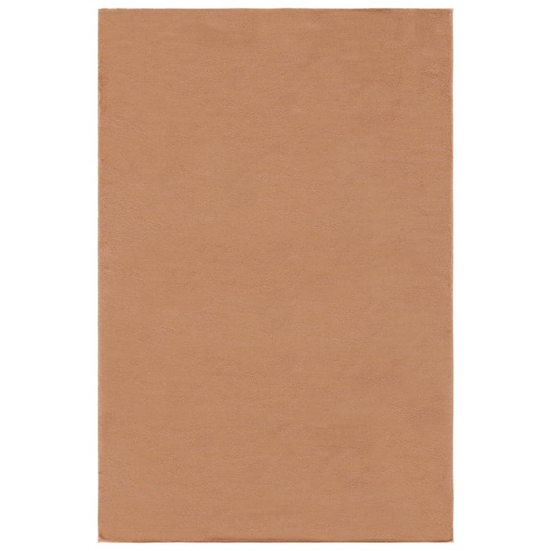 SAFAVIEH Faux Rabbit Fur Tan 6 ft. x 9 ft. Solid Flokati Area Rug FRF976T-6