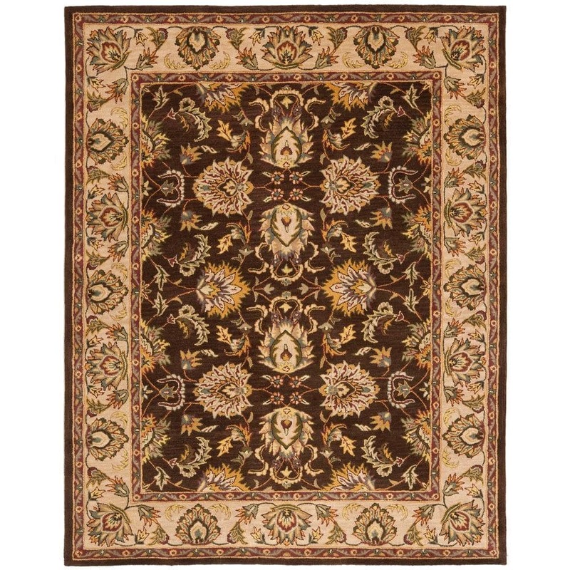 SAFAVIEH Heritage Brown/Ivory 8 ft. x 11 ft. Floral Border Area Rug HG912A-9