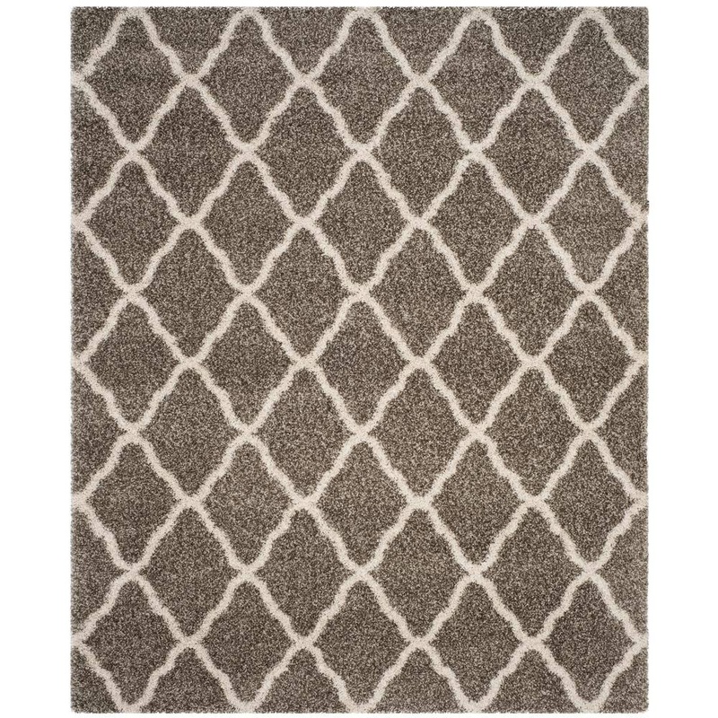 SAFAVIEH Hudson Shag Gray/Ivory 9 ft. x 12 ft. Trellis Area Rug SGH283B-9