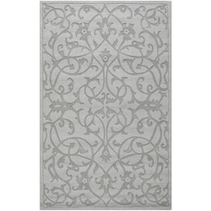 SAFAVIEH Impressions Gray 5 ft. x 8 ft. Border Area Rug IM341B-5