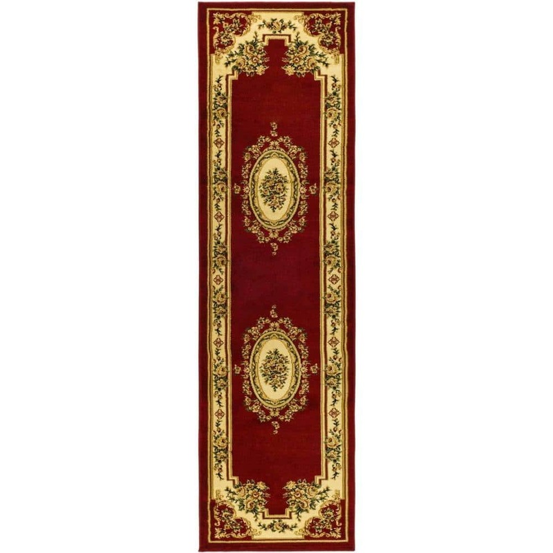 SAFAVIEH Lyndhurst Red/Ivory 2 ft. x 8 ft. Floral Medallion Border Runner Rug LNH218C-28