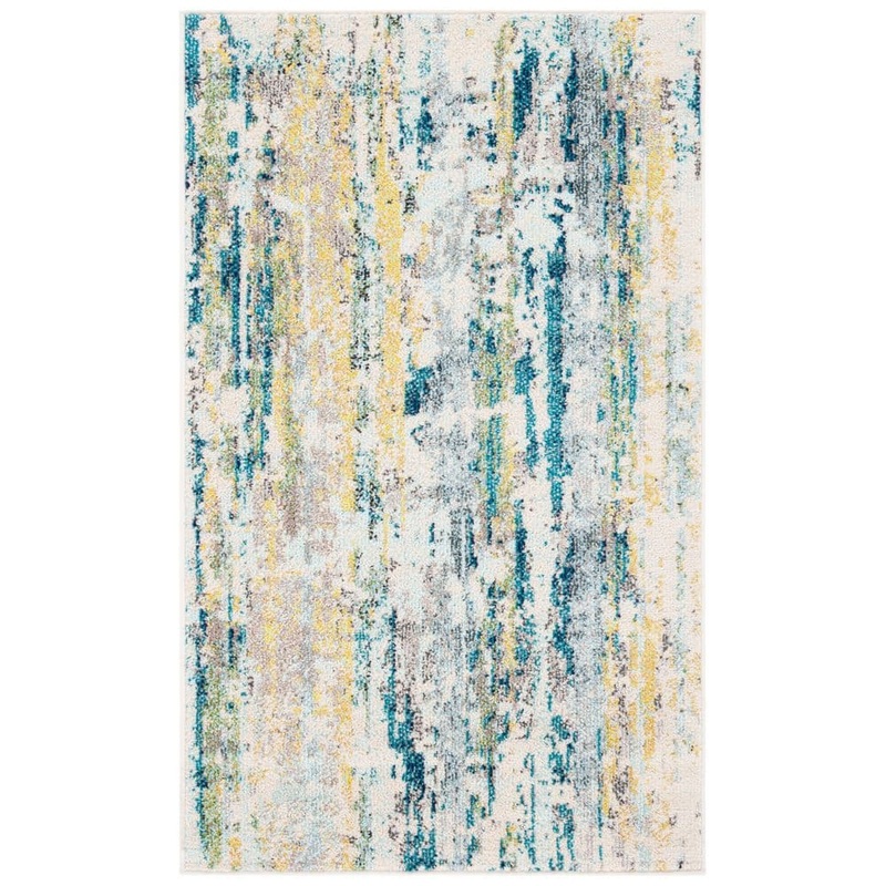 SAFAVIEH Madison Beige/Olive Doormat 3 ft. x 5 ft. Abstract Gradient Area Rug MAD260B-3