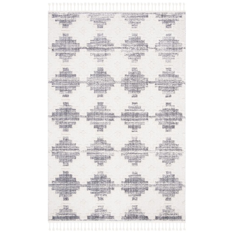 SAFAVIEH Marrakesh Ivory/Multi 9 ft. x 12 ft. High-Low Geometric Area Rug MRK530E-9