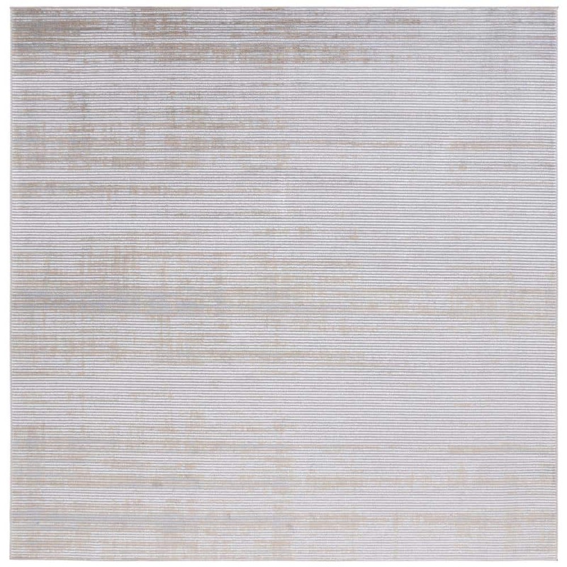 SAFAVIEH Martha Stewart Gray/Gold 7 ft. x 7 ft. Muted Striped Square Area Rug MSR0961G-7SQ
