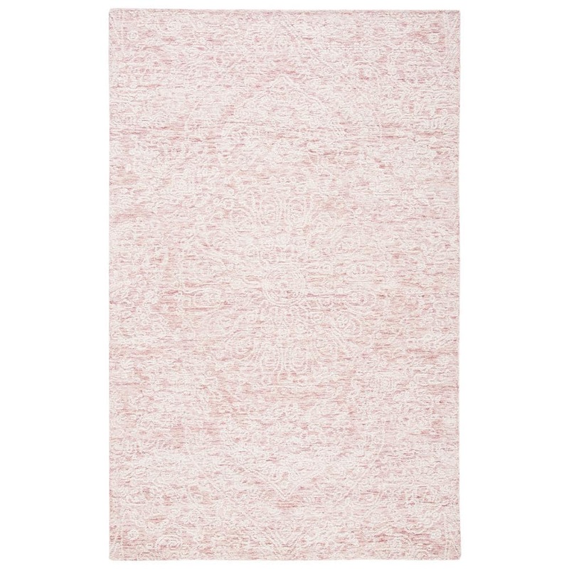 SAFAVIEH Metro Pink/Ivory Doormat 3 ft. x 5 ft. Medallion Floral Area Rug MET993U-3
