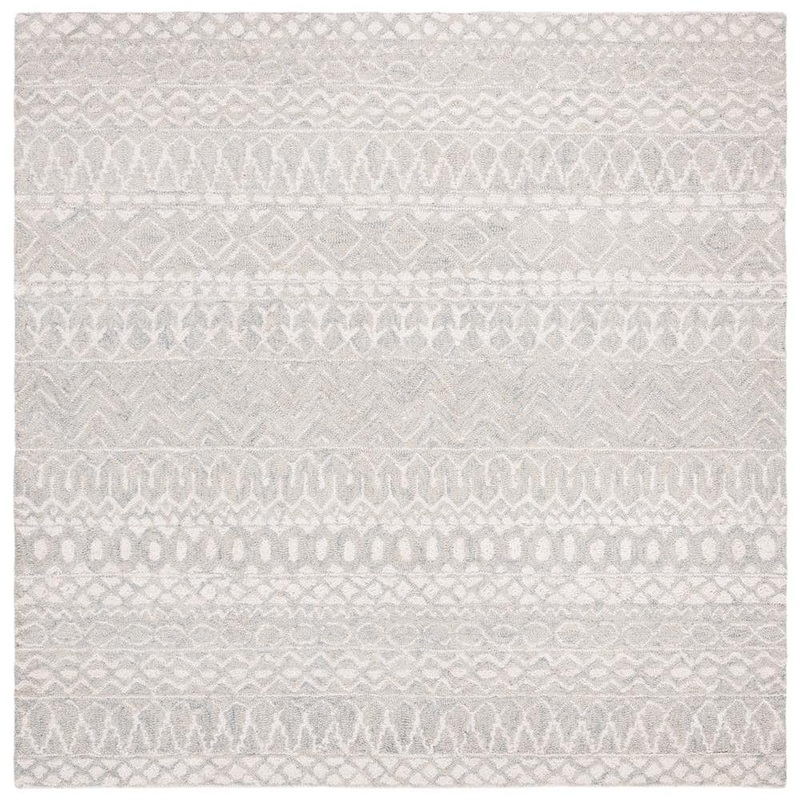 SAFAVIEH Micro-Loop Aqua/Ivory 5 ft. x 5 ft. Square Geometric Area Rug MLP502K-5SQ