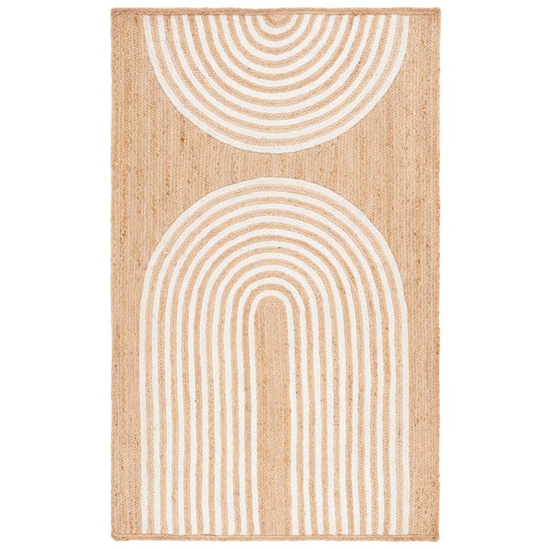 SAFAVIEH Natural Fiber Beige/Ivory 6 ft. x 9 ft. Geometric Area Rug NF895A-6