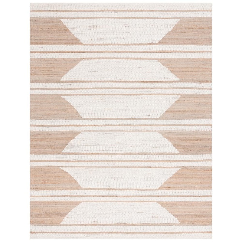 SAFAVIEH Natural Fiber Beige/Ivory 8 ft. x 10 ft. Striped Woven Area Rug NFB280A-8