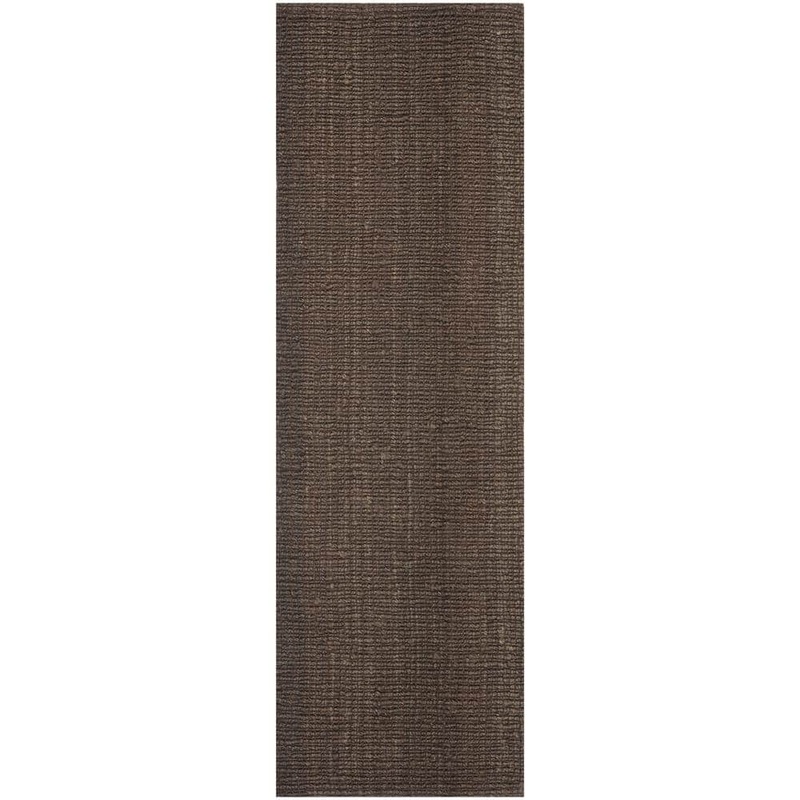 SAFAVIEH Natural Fiber Brown 3 ft. x 8 ft. Solid Runner Rug NF447D-28