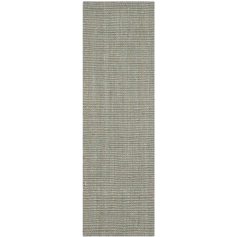 SAFAVIEH Natural Fiber Gray 2 ft. x 15 ft. Solid Runner Rug NF730B-215