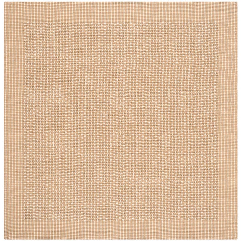 SAFAVIEH Natural Fiber Ivory/Beige 8 ft. x 8 ft. Square Border Area Rug NF449A-8SQ