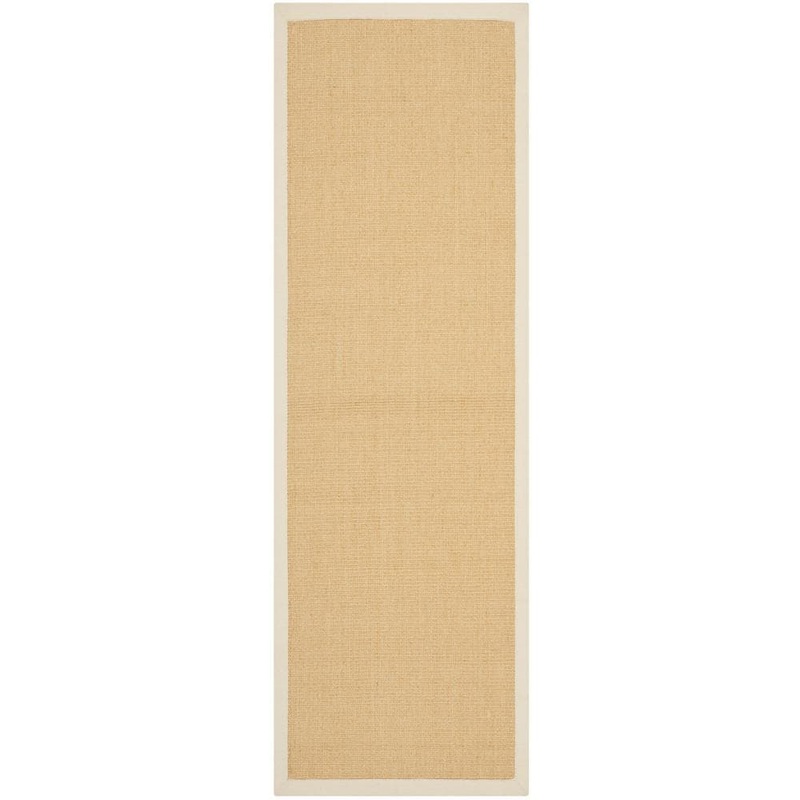 SAFAVIEH Natural Fiber Maize/Wheat 3 ft. x 14 ft. Border Runner Rug NF441K-214