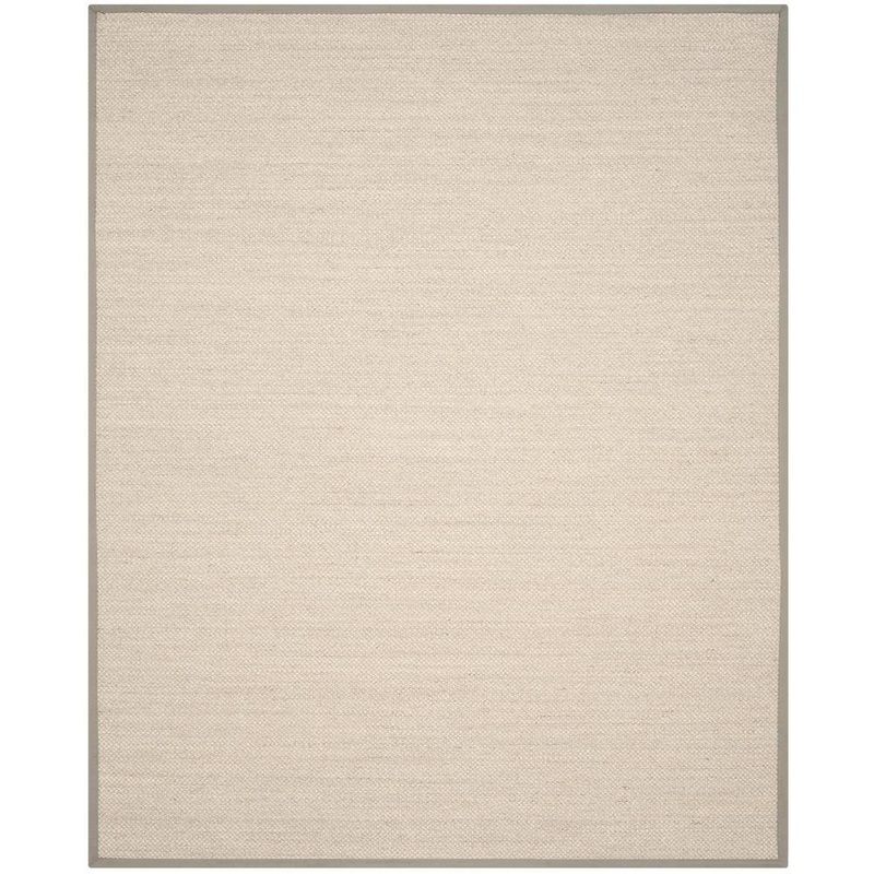 SAFAVIEH Natural Fiber Marble/Khaki 9 ft. x 12 ft. Border Area Rug NF143E-9